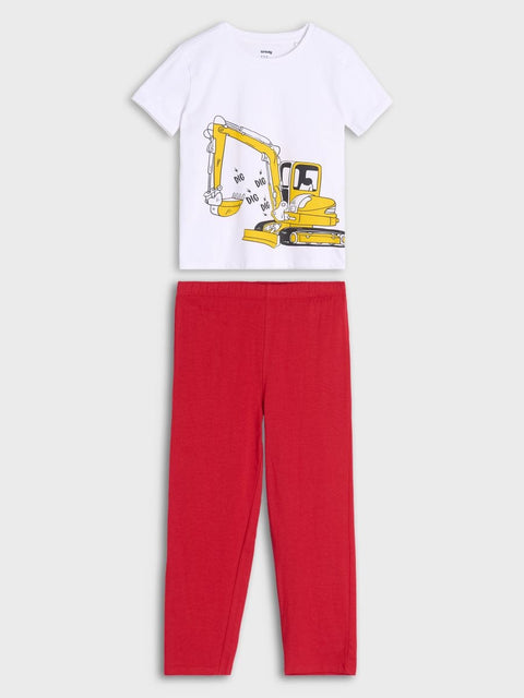 Sinsay Boy's White & Red Pajama Set 2pcs | Sinsay In Lebanon