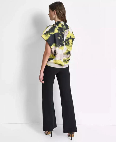 DKNY Women's Multicolor Printed Cowlneck Blouse | DKNY In Lebanon