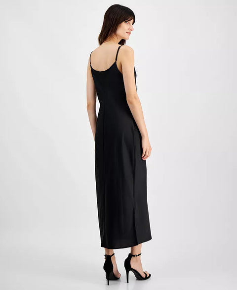 Anne Klein Women's Black Cowlneck Side-Slit Slip Dress | Anne Klein In Lebanon