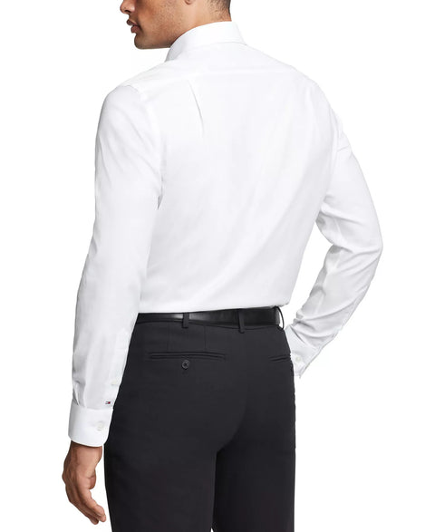 Tommy Hilfiger Men's White Regular Fit TH Flex Essentials Wrinkle Free Stretch Dress Shirt | Tommy Hilfiger In Lebanon