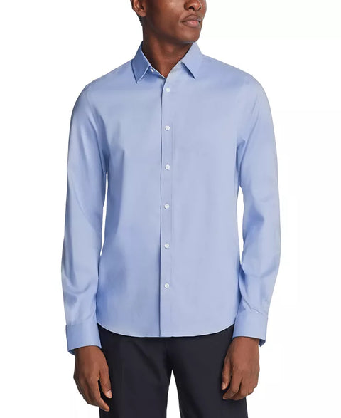 Michael Kors Men's Blue Airsoft Slim Fit Stretch Long Sleeve Shirt | Michael Kors In Lebanon