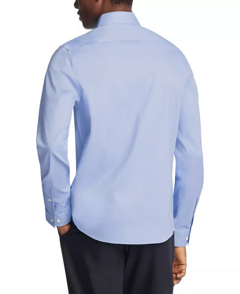 Michael Kors Men's Blue Airsoft Slim Fit Stretch Long Sleeve Shirt | Michael Kors In Lebanon
