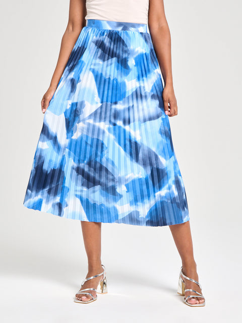 Sinsay Women's Blue Pleated Midi Skirt | Sinsay In Lebanon