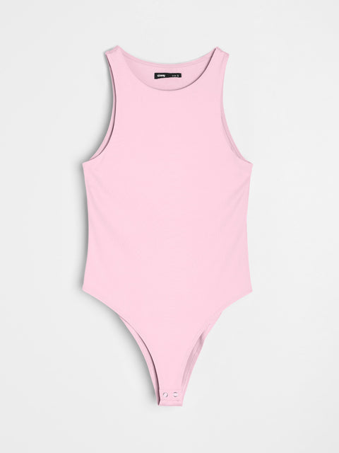 Sinsay Women's Pink Sleeveless Round Neck Bodysuit | Sinsay In Lebanon