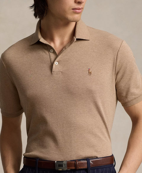 Polo Ralph Lauren Men's Beige Custom Slim Fit Soft Cotton Polo T-Shirt | Polo Ralph Lauren  in Lebanon