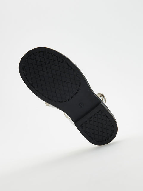 Black shoe sole on a white background
