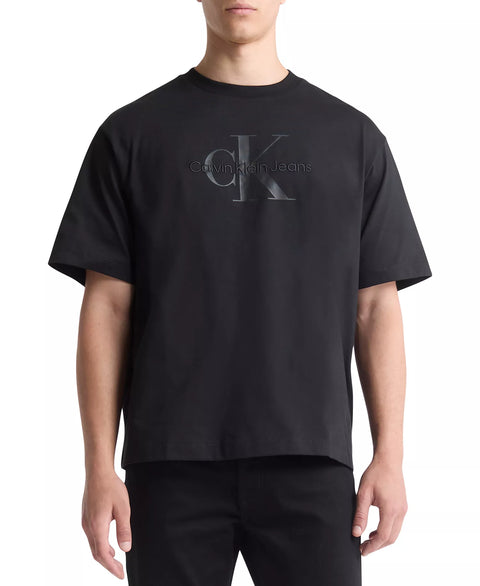 Calvin Klein Men's Black Relaxed-Fit Monogram Logo T-Shirt | Calvin Klein In Lebanon