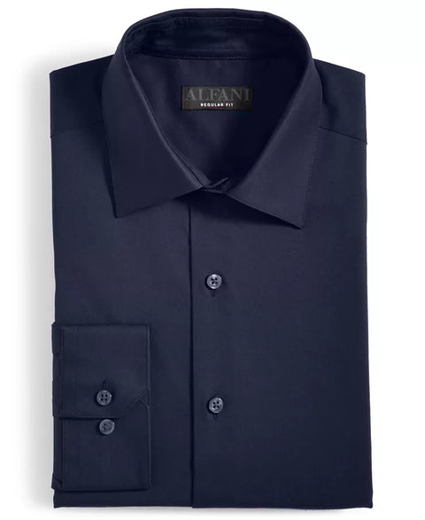 Alfani Men's Navy Slim-Fit Temperature Regulating Solid Dress Shirt | Alfani In Lebanon