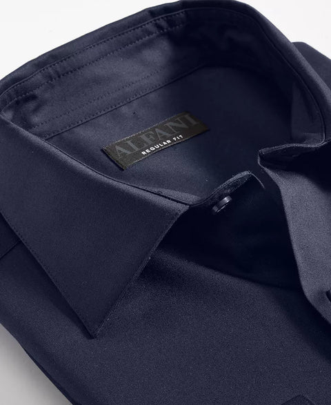 Alfani Men's Navy Slim-Fit Temperature Regulating Solid Dress Shirt | Alfani In Lebanon