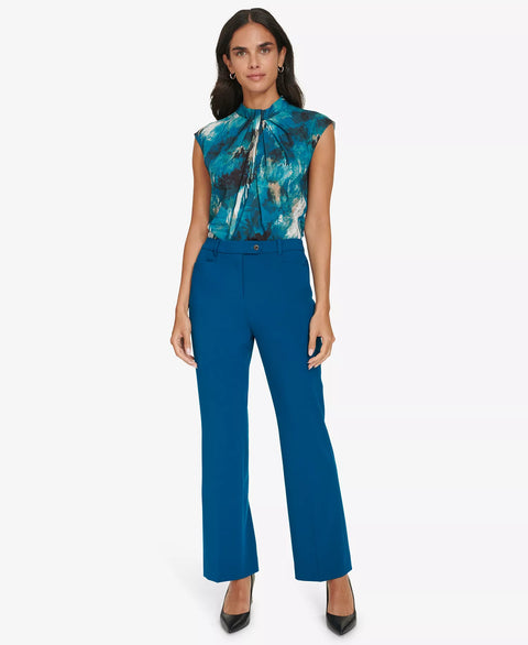 Calvin Klein Women's Dark Blue Mid-Rise Straight-Leg Trousers | Calvin Klein in Lebanon