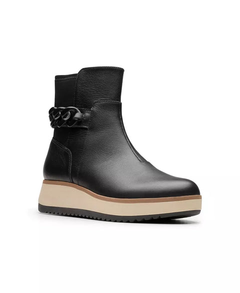 Clarks Women's Black Leather Zylah Rose Ankle Boots | Clarks In Lebanon