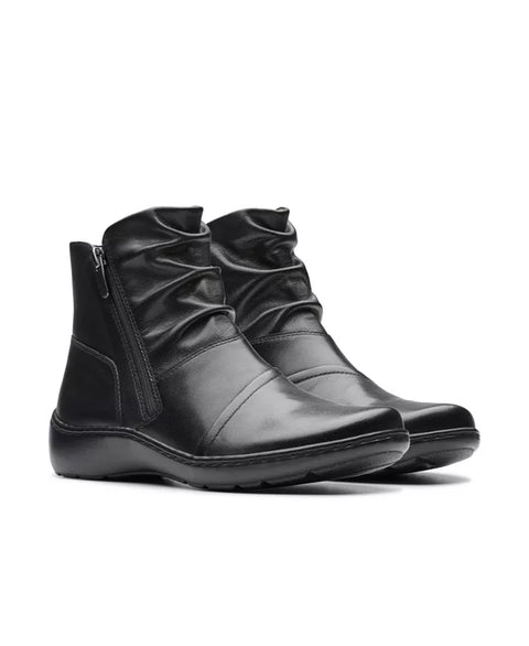 Clarks Women's Black Leather Cora Pace Boots | Clarks In Lebanon
