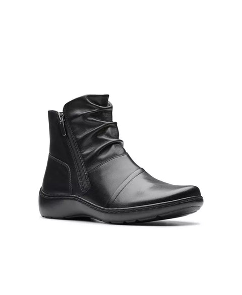 Clarks Women's Black Leather Cora Pace Boots | Clarks In Lebanon