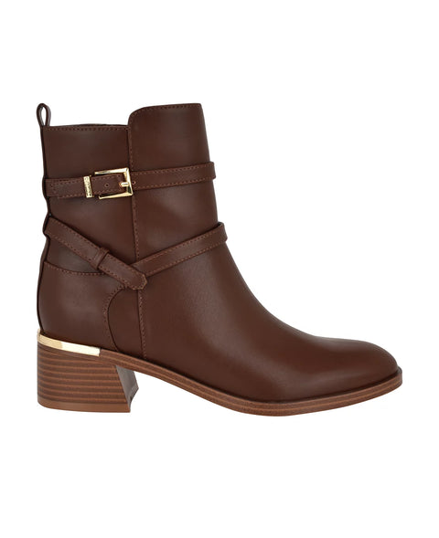 Calvin Klein Women's Brown Jasen Buckle Strap Block Heel Booties | Calvin Klein In Lebanon