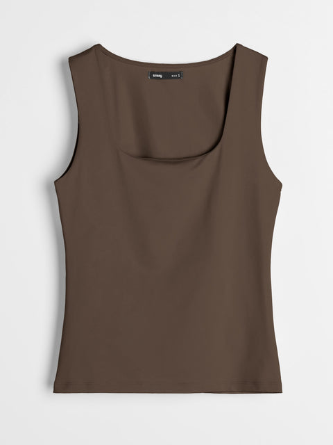 Sinsay Women's Brown Solid Tank Top | Sinsay In Lebanon