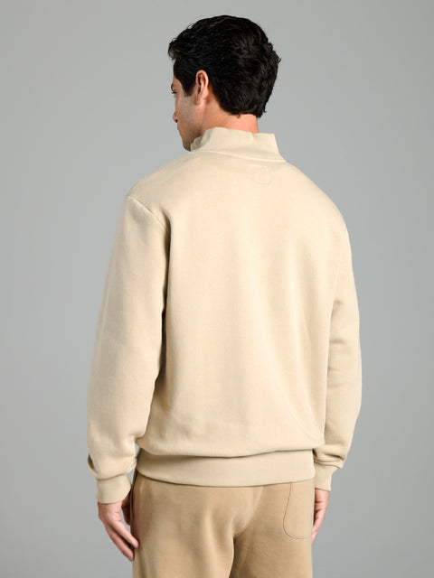 Sinsay Men's Beige Turtle Neck 1/4 Zip Sweatshirt|Sinsay In Lebanon