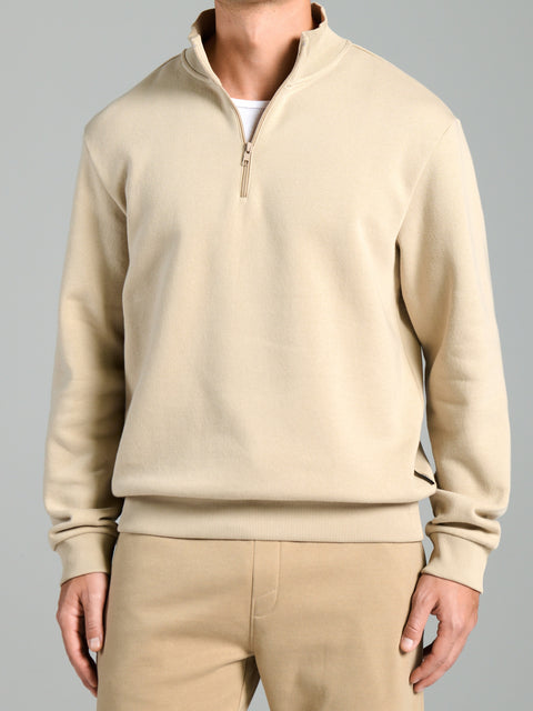 Sinsay Men's Beige Turtle Neck 1/4 Zip Sweatshirt|Sinsay In Lebanon