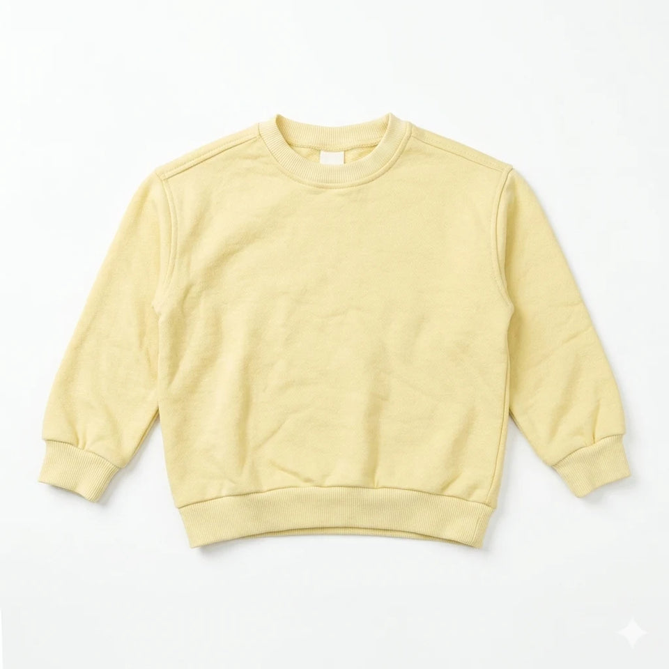 Zara Baby Boy's Pale Yellow Plain Sweatshirt| Zara In Lebanon