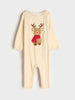Sinsay baby girl beige print overall AYA