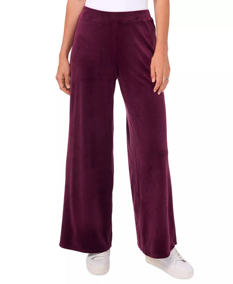 Vince Camuto Women's  Wine Velour Pull-On Wide-Leg Pants  | Vince Camuto in Lebanon