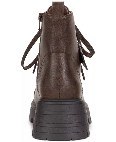 Sun + Stone Women's Brown Rickyy Combat Booties | Sun + Stone In Lebanon