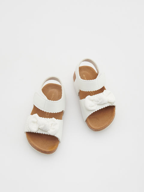 Reserved Girl's White Sandals With Bow Detail | Reserved In Lebanon