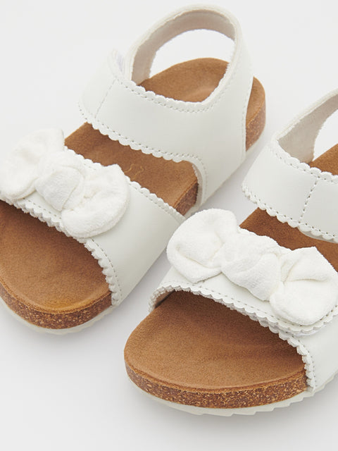 Reserved Girl's White Sandals With Bow Detail | Reserved In Lebanon