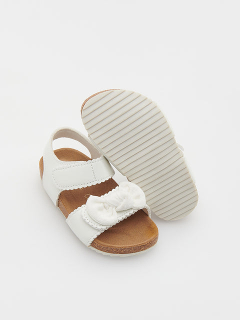 Reserved Girl's White Sandals With Bow Detail | Reserved In Lebanon