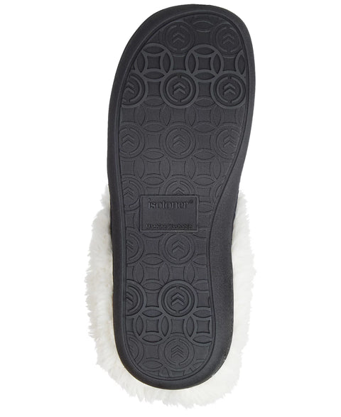 Isotoner Signature Women's Black Louise Quilted Velour Clog Slippers | Isotoner Signature In Lebanon