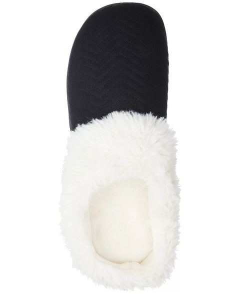 Isotoner Signature Women's Black Louise Quilted Velour Clog Slippers | Isotoner Signature In Lebanon