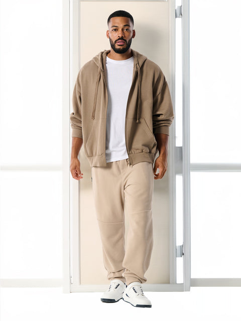 Sinsay Men's Khaki Comfort Zip Up Hooded Jacket|Sinsay In Lebanon