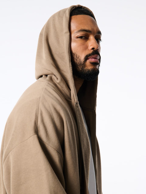 Sinsay Men's Khaki Comfort Zip Up Hooded Jacket|Sinsay In Lebanon