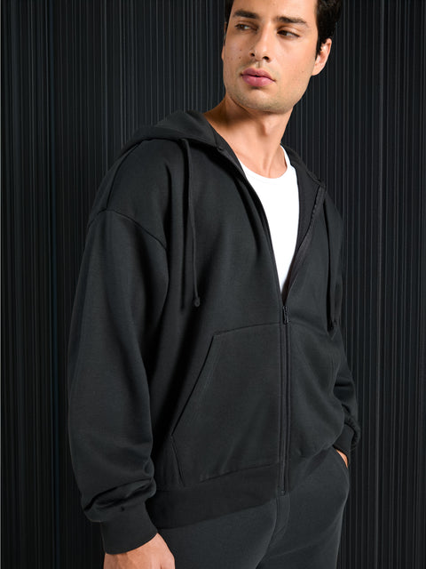 Sinsay Men's Dark Gray Zip Up Hooded Jacket|Sinsay In Lebanon