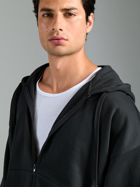 Sinsay Men's Dark Gray Zip Up Hooded Jacket|Sinsay In Lebanon