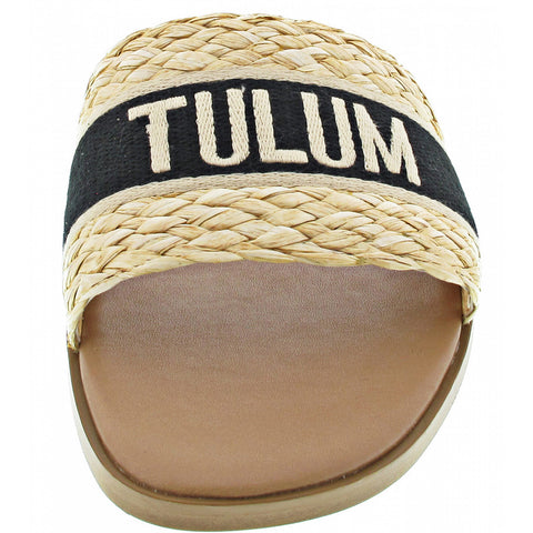 Steve Madden Women's Beige Raffia Fabric Slipper | Steve Madden In Lebanon