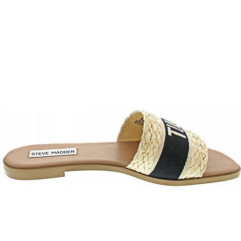 Steve Madden Women's Beige Raffia Fabric Slipper | Steve Madden In Lebanon