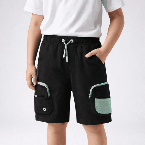 Reserved Boy's Black Baggy Cargo Shorts | Reserved In Lebanon