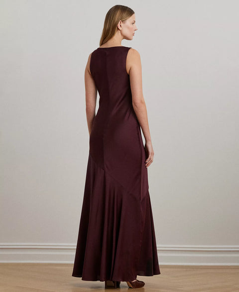 Lauren Ralph Lauren Women's Plum Charmeuse Cowlneck Gown Dress | Lauren Ralph Lauren In Lebanon