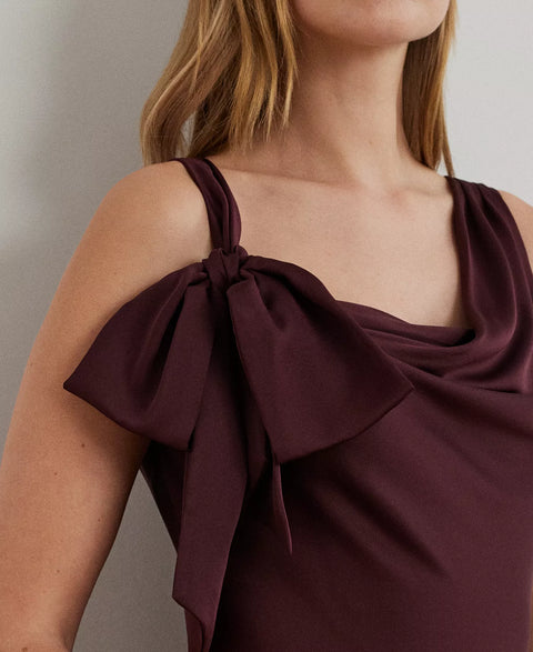 Lauren Ralph Lauren Women's Plum Charmeuse Cowlneck Gown Dress | Lauren Ralph Lauren In Lebanon