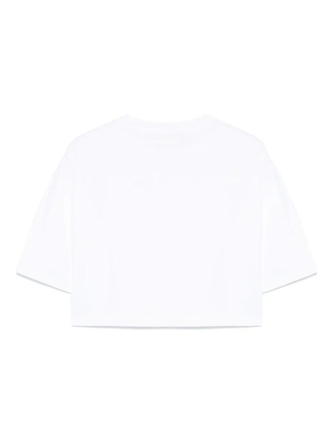Emporio Armani Women's White Logo-Embellished T-Shirt | Emporio Armani In Lebanon