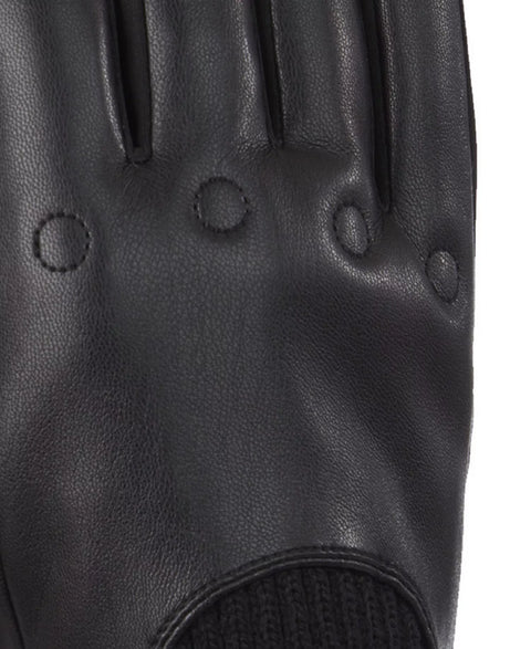 Isotoner Signature Men's Black Artificial Leather Driver Touchscreen Gloves | Isotoner Signature In Lebanon
