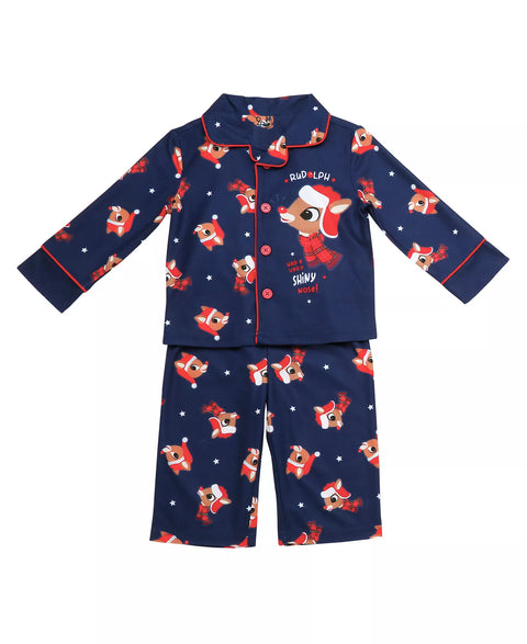 Rashti & Rashti Boy's Navy & Red Rudolph Reindeer 2-Piece Pajama Set | Rashti & Rashti In Lebanon