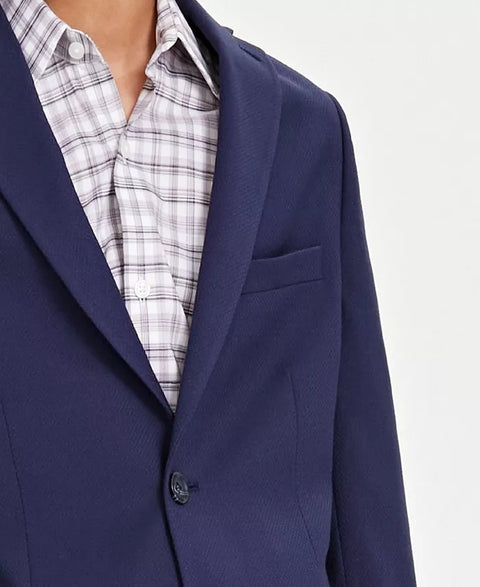 Kenneth Cole Reaction Boy's Navy Mini Check Slim Fit Stretch 2-Piece Suit |Kenneth Cole Reaction In Lebanon