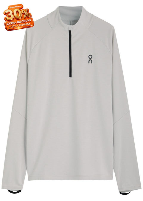 On Men's Light Grey Climate Half-Zip Jersey Top | On In Lebanon