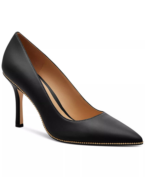 COACH Women's Black Samantha Signature Pointed-Toe Leather Heels | COACH In Lebanon