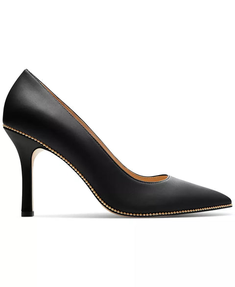COACH Women's Black Samantha Signature Pointed-Toe Leather Heels | COACH In Lebanon