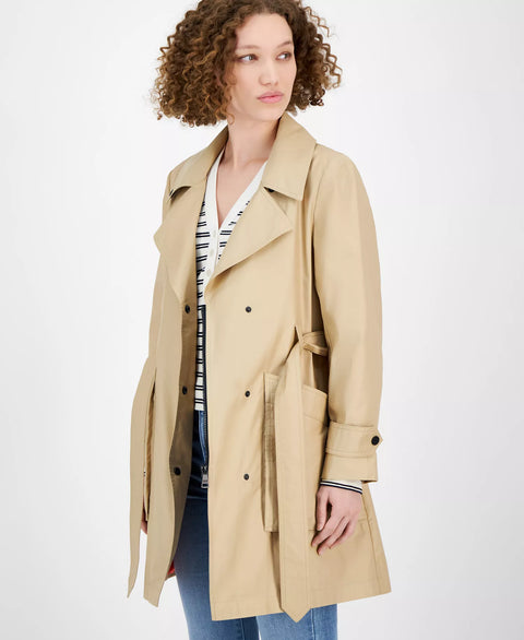 DKNY Jeans Women's Khaki  Belted Snap-Front Trench Coat | DKNY Jeans In Lebanon