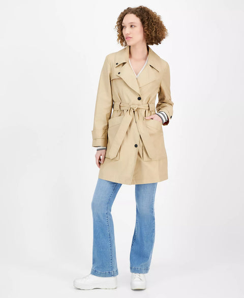 DKNY Jeans Women's Khaki  Belted Snap-Front Trench Coat | DKNY Jeans In Lebanon