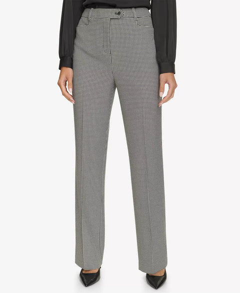 Calvin Klein Women's Black Straight-Leg Houndstooth Pants | Calvin Klein In Lebanon