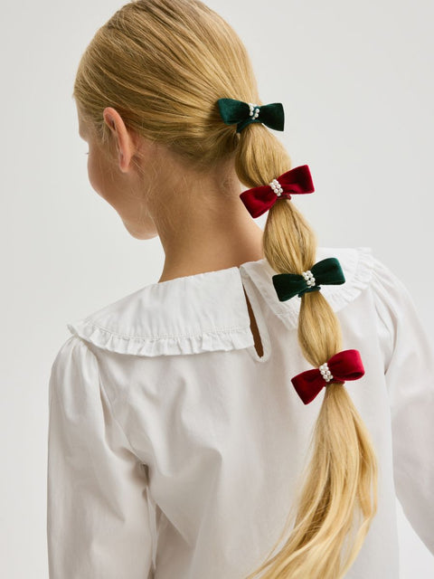 Reserved Girl's Green & Red Headband And Hair Ties Set | Reserved In Lebanon
